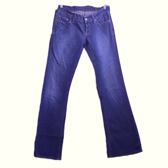 LUCKY BRAND Vintage 90's Lil' Maggie Low Rise Flare Button Fly Denim Jeans Sz 25 - Picture 2 of 15